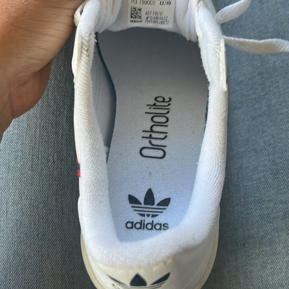 Adidas Kids White and Navy Sneakers Size 3 1/2 - Picture 9 of 9